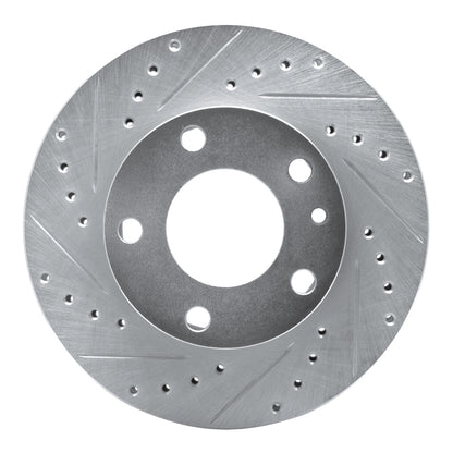 R1 Concepts R1 76-82 BMW 528I Front Left Drilled & Slotted Silver Brake Rotor