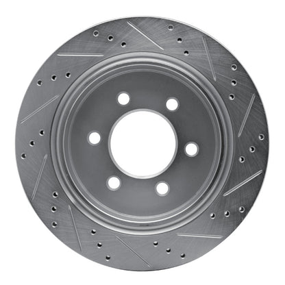 R1 Concepts R1 15-17 Ford F-150 4WD Rear Left Drilled & Slotted Silver Brake Rotor