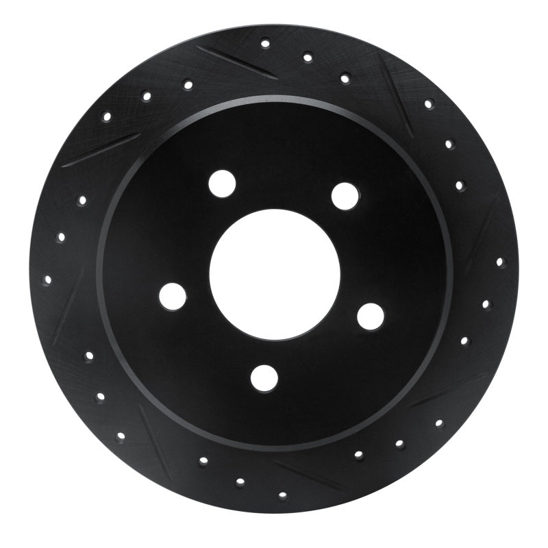 R1 Concepts R1 95-02 Ford Explorer Rear Right Drilled & Slotted Black Brake Rotor