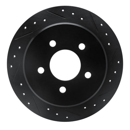 R1 Concepts R1 95-02 Ford Explorer Rear Right Drilled & Slotted Black Brake Rotor