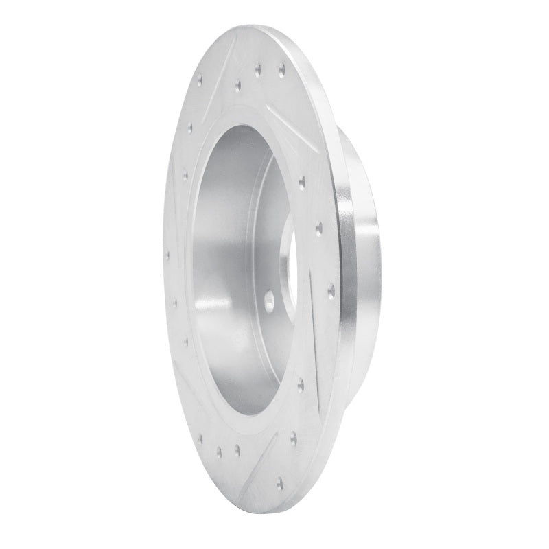 R1 Concepts R1 90-06 Infiniti G20 Rear Right Drilled & Slotted Silver Brake Rotor