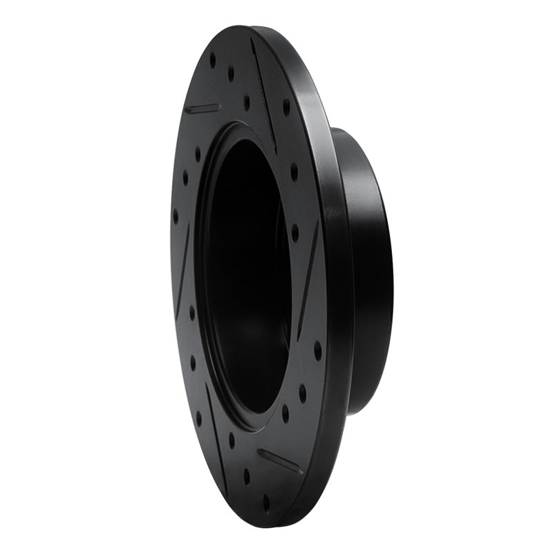 R1 Concepts R1 79-83 Honda Civic Hatchback Front Left Drilled & Slotted Black Brake Rotor