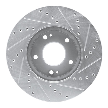 R1 Concepts R1 07-10 Kia Rondo (Canada) Front Left Drilled & Slotted Silver Brake Rotor