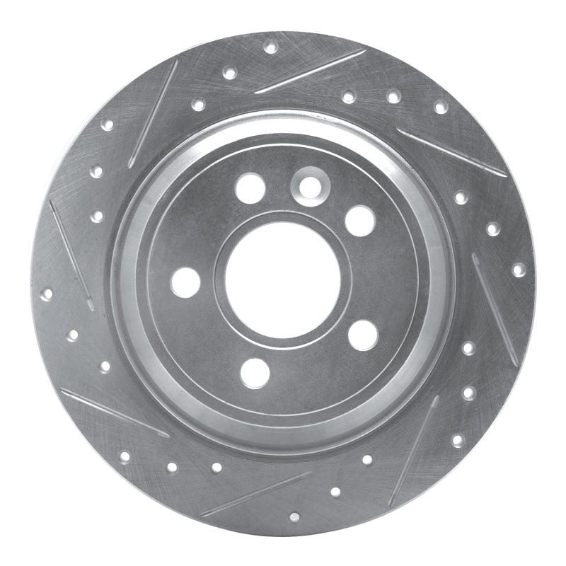 R1 Concepts R1 07-10 Volvo S80 Rear Left Drilled & Slotted Silver Brake Rotor