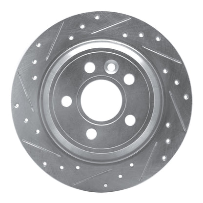 R1 Concepts R1 07-10 Volvo S80 Rear Left Drilled & Slotted Silver Brake Rotor