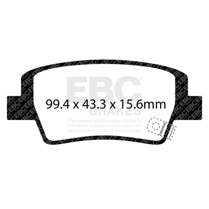 EBC 2021+ Hyundai Elantra 2.0L (w/Manual Parking Brake) Rear Yellowstuff Brake Pads