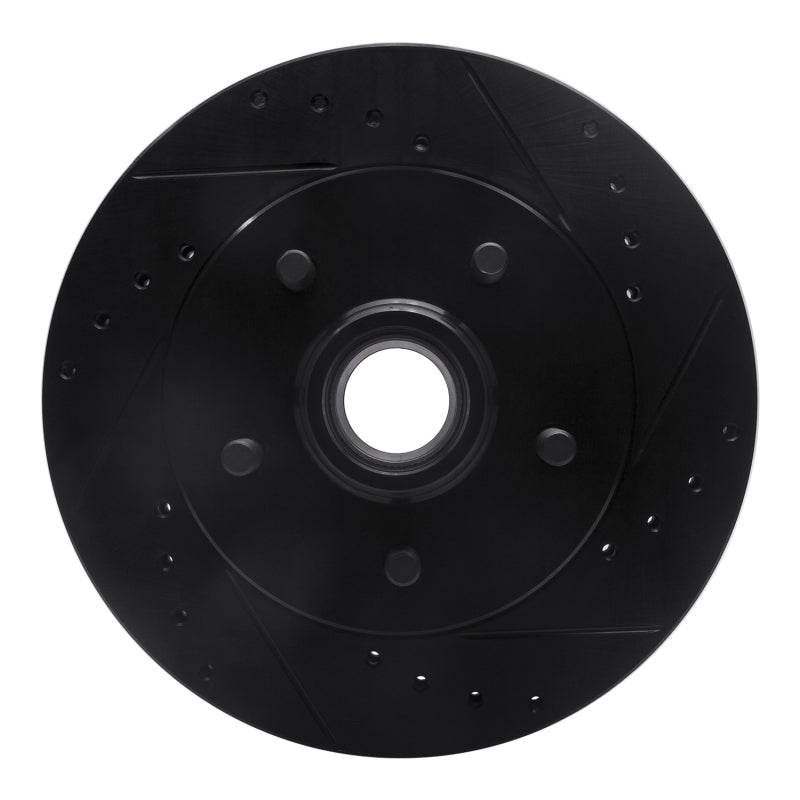R1 Concepts R1 1992-2002 Chevrolet Tahoe Front Right Drilled & Slotted Black Brake Rotor