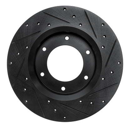 R1 Concepts R1 79-80 Toyota Pickup Front Left Drilled & Slotted Black Brake Rotor