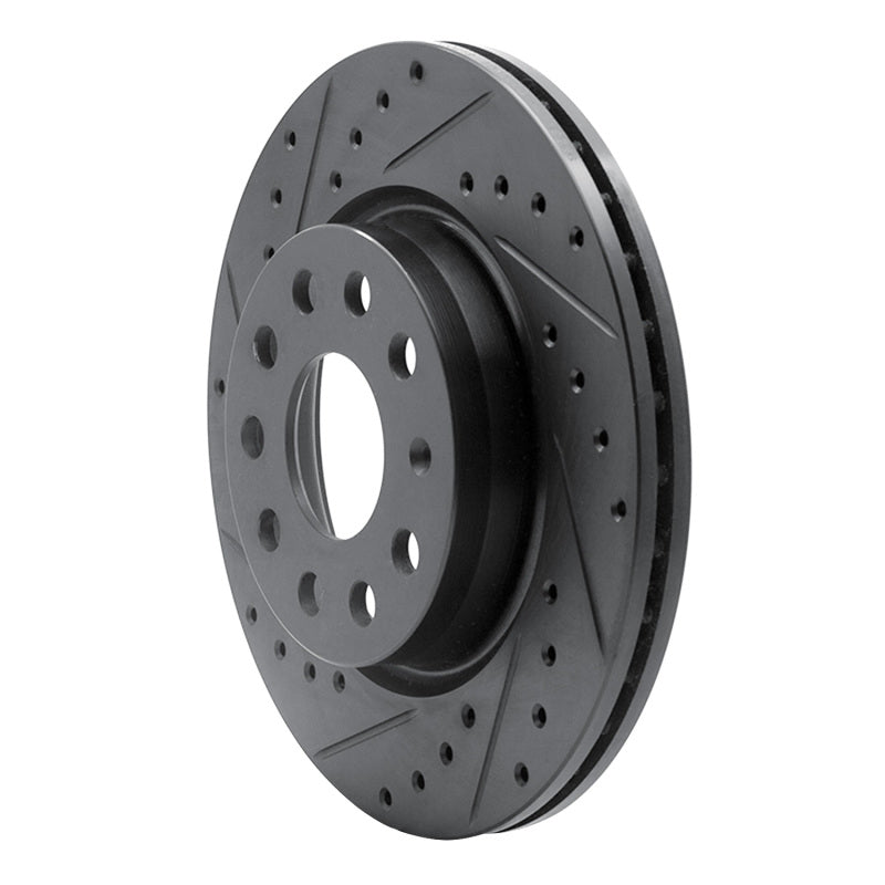 R1 Concepts R1 05-15 Volkswagen BORA (Mexico) Front Left Drilled & Slotted Black Brake Rotor