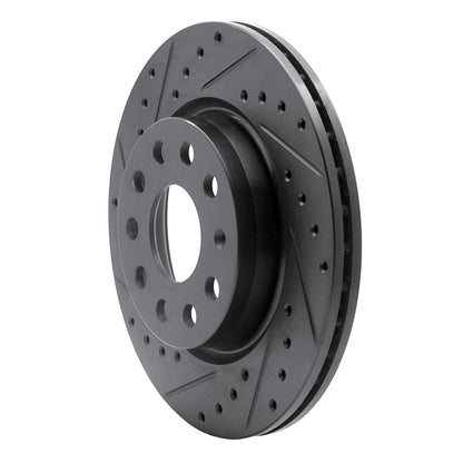 R1 Concepts R1 05-15 Volkswagen BORA (Mexico) Front Left Drilled & Slotted Black Brake Rotor