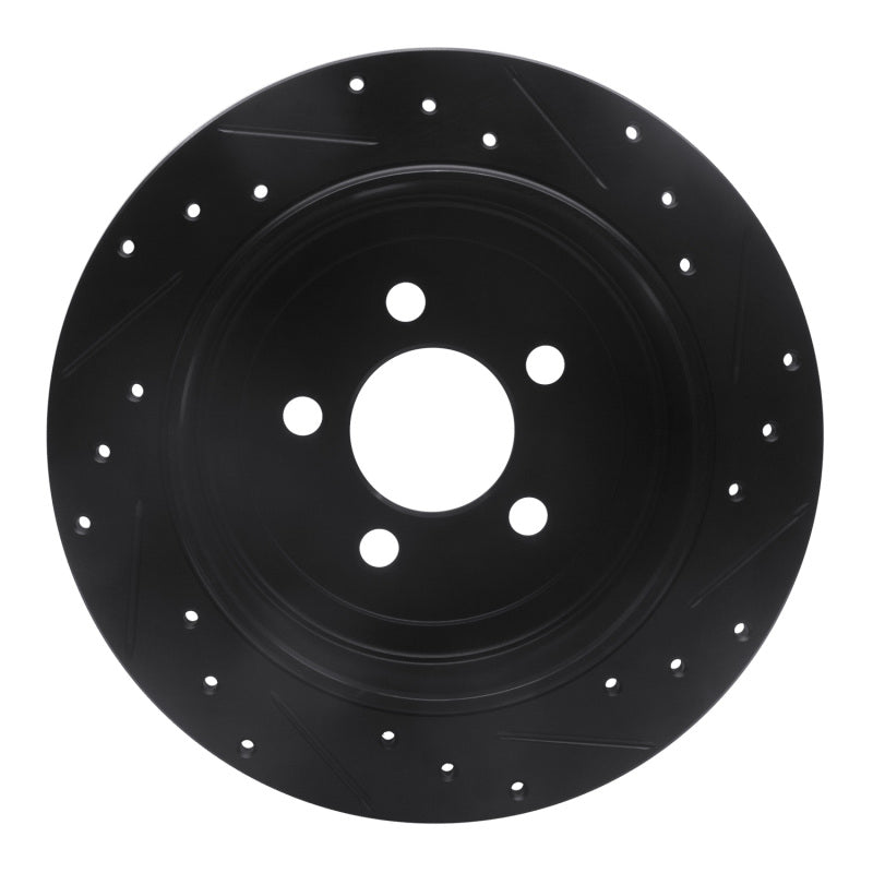 R1 Concepts R1 07-12 Dodge Nitro Rear Left Drilled & Slotted Black Brake Rotor