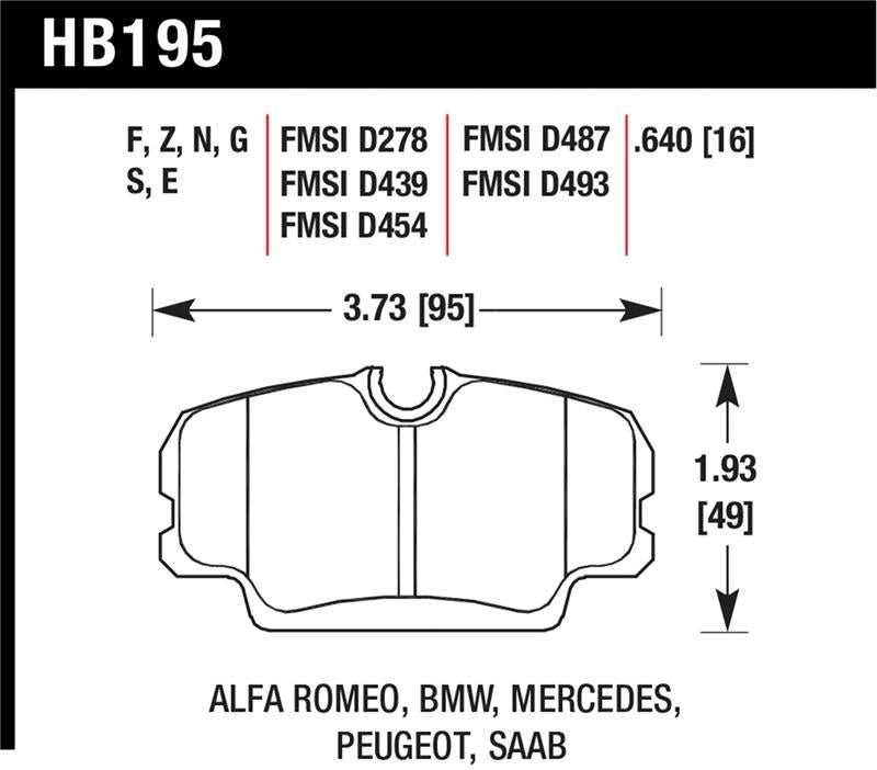 Hawk Performance Hawk 84-4/91 BMW 325 (E30) HT-10 HP+ Street Front Brake Pads