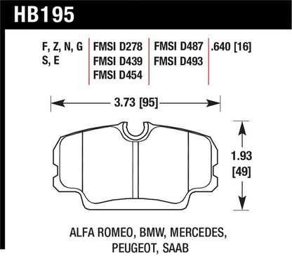 Hawk Performance Hawk 84-4/91 BMW 325 (E30) HT-10 HP+ Street Front Brake Pads