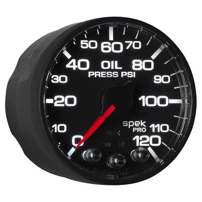 Autometer Spek-Pro 52.4mm 0-120 PSI Digital Stepper Motor Oil Pressure Gauge