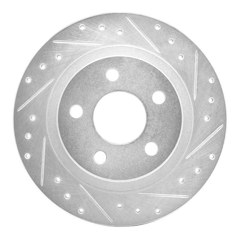 R1 Concepts R1 98-05 Buick Park Avenue Rear Right Drilled & Slotted Silver Brake Rotor