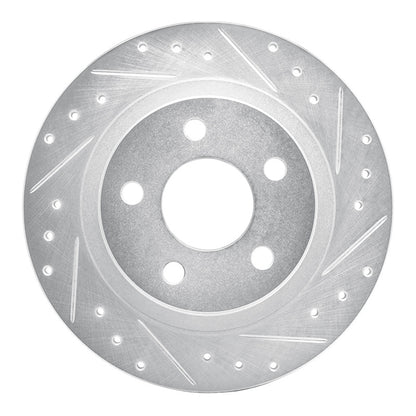 R1 Concepts R1 98-05 Buick Park Avenue Rear Right Drilled & Slotted Silver Brake Rotor