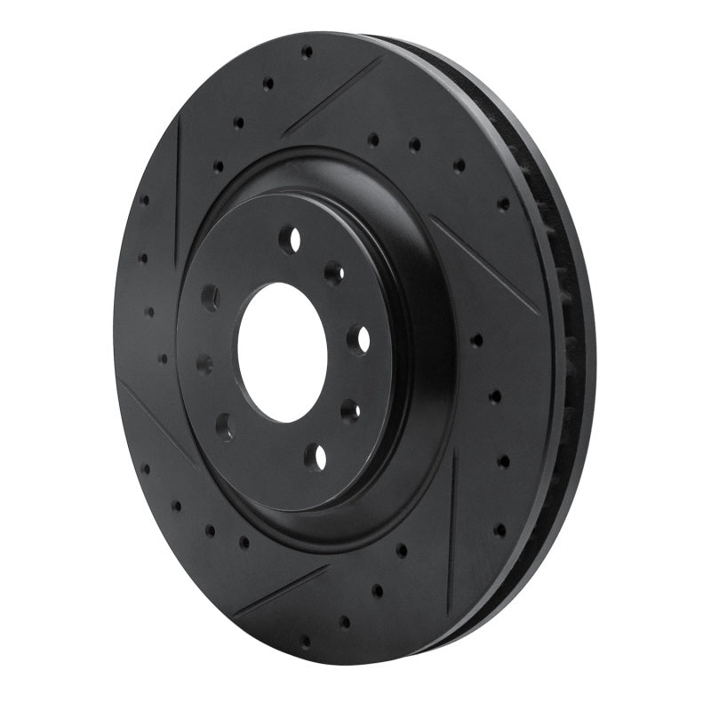R1 Concepts R1 04-08 Cadillac CTS Front Left Drilled & Slotted Black Brake Rotor
