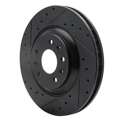 R1 Concepts R1 04-08 Cadillac CTS Front Left Drilled & Slotted Black Brake Rotor