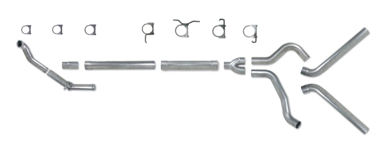 Diamond Eye Performance Diamond Eye KIT 4in Turbo Back MFLR RPLCMENT PIPE DUAL ALUM94-97 5 7 3L F250/F350 PWRSTROKE NFS