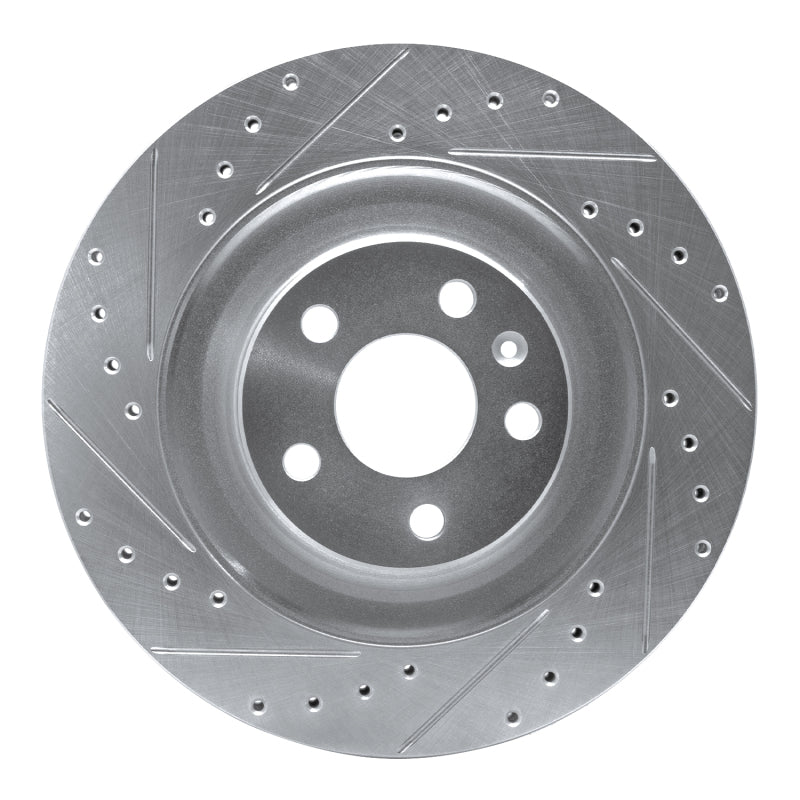 R1 Concepts R1 16-26 Polestar Polestar 2 Rear Left Drilled & Slotted Silver Brake Rotor