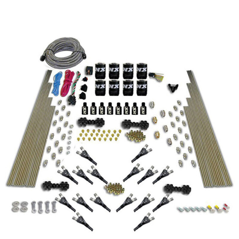 Nitrous Express Shark Dual Stage /Gas 16 Nozzles (200-1200HP) 8 Solenoids Nitrous Kit w/o Bottle