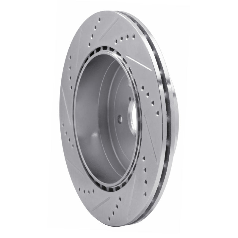 R1 Concepts R1 05-07 Subaru Impreza Rear Right Drilled & Slotted Silver Brake Rotor