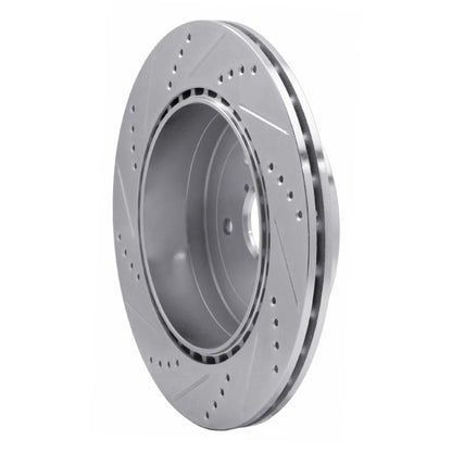 R1 Concepts R1 05-07 Subaru Impreza Rear Right Drilled & Slotted Silver Brake Rotor