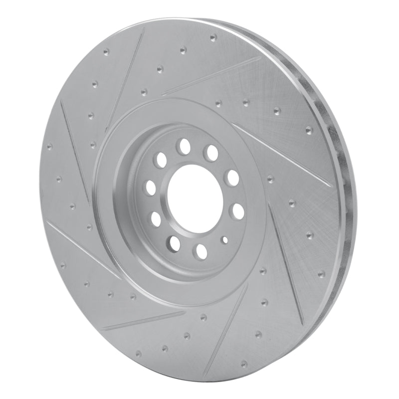 R1 Concepts R1 04-06 Audi TT Quattro Right Front Drilled & Slotted Silver Brake Rotor