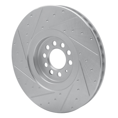 R1 Concepts R1 04-06 Audi TT Quattro Right Front Drilled & Slotted Silver Brake Rotor