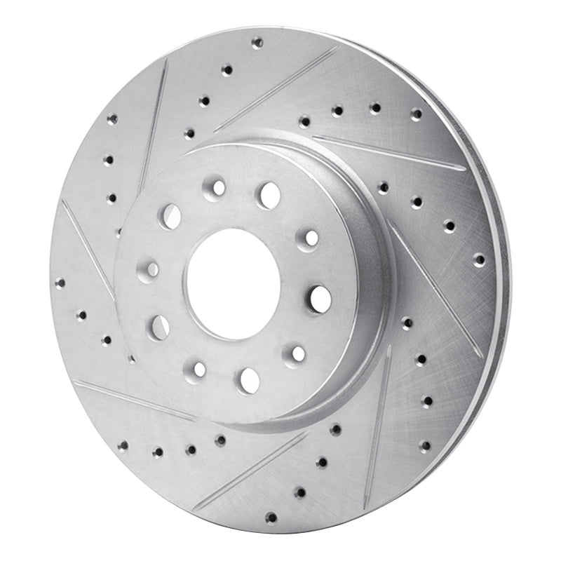 R1 Concepts R1 16-25 Cadillac CT5 Front Left Drilled & Slotted Silver Brake Rotor