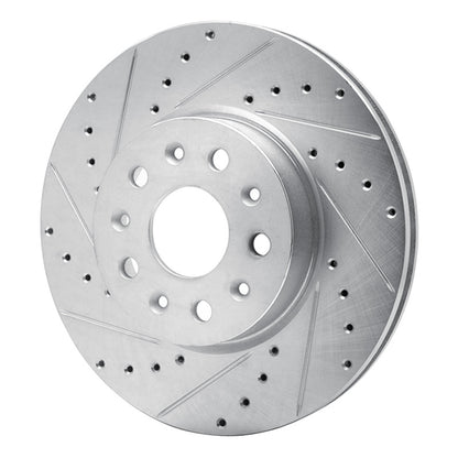 R1 Concepts R1 16-25 Cadillac CT5 Front Left Drilled & Slotted Silver Brake Rotor