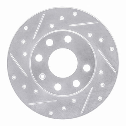 R1 Concepts R1 88-89 Pontiac LeMans Front Right Drilled & Slotted Silver Brake Rotor
