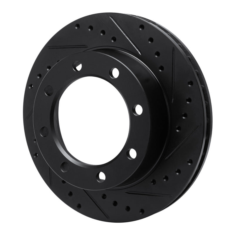 R1 Concepts R1 77-79 Ford F-250 4WD (Excl Super Duty) Front Right Drilled & Slotted Black Brake Rotor