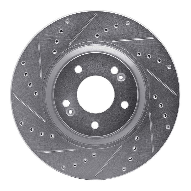 R1 Concepts R1 11-25 Hyundai TUCSON Front Left Drilled & Slotted Silver Brake Rotor