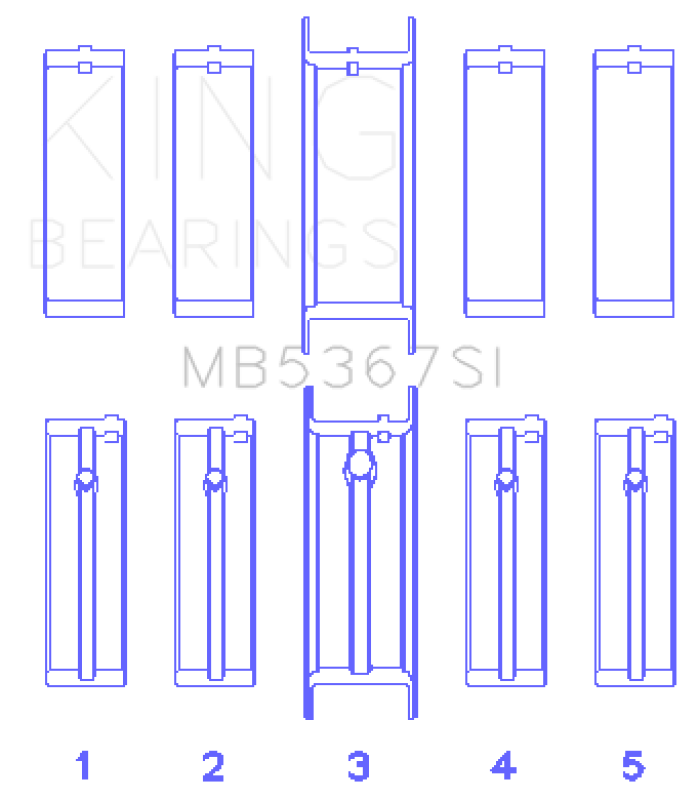 King Engine Bearings GMC 2.4L (146cu) I4 Ecotec Main Bearing Set - (Size 0.75 Oversized)