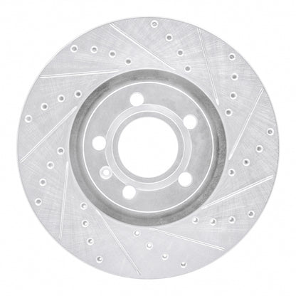R1 Concepts R1 97-06 Audi A6 Quattro Front Right Drilled & Slotted Silver Brake Rotor