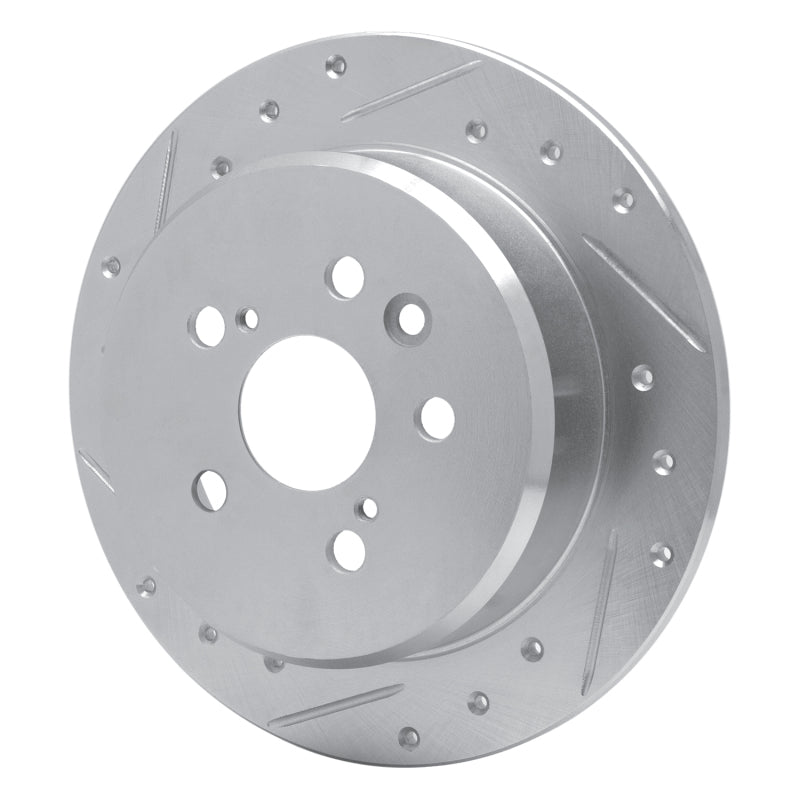 R1 Concepts R1 88-91 Toyota Camry Rear Left Drilled & Slotted Silver Brake Rotor
