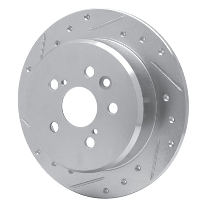 R1 Concepts R1 88-91 Toyota Camry Rear Left Drilled & Slotted Silver Brake Rotor