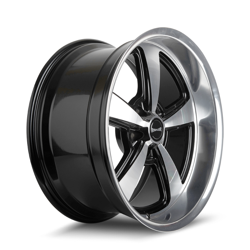 Ridler Wheels Ridler 652 18x9.5 / 5x114.3 BP / 0mm OS / 83.82mm Hub Gls Blk w/ Diamond Cut Face & Lip Wheel