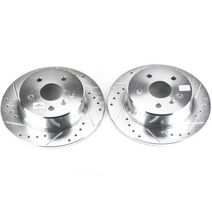 PowerStop Power Stop 00-04 Toyota Avalon Rear Evolution Drilled & Slotted Rotors - Pair