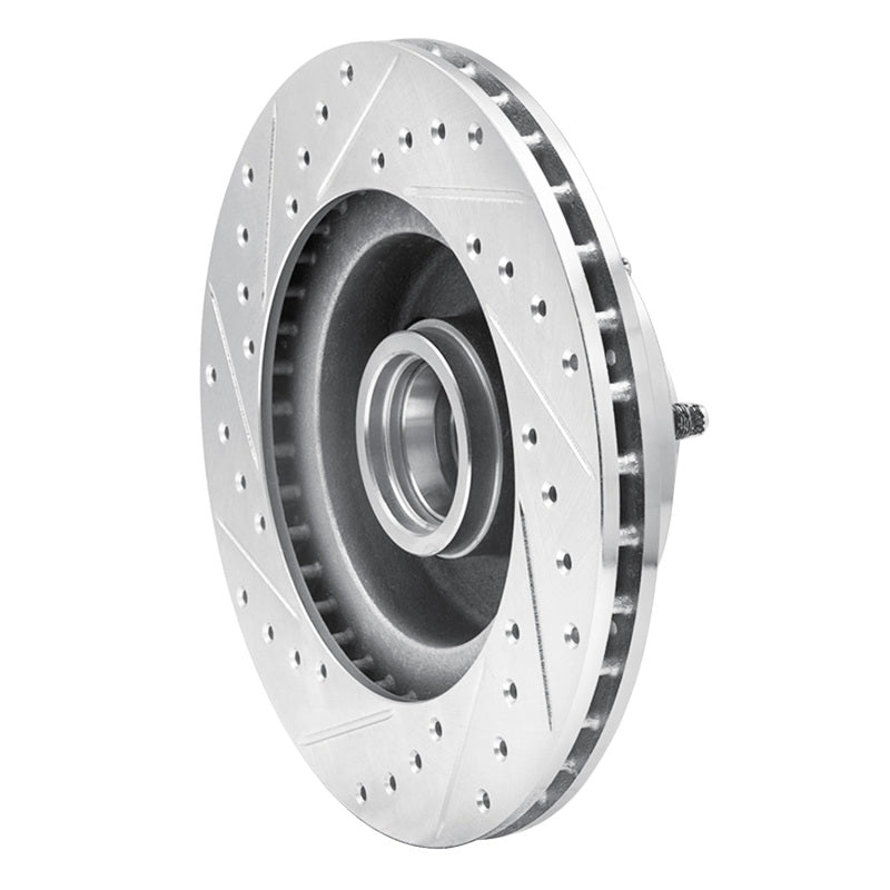 R1 Concepts R1 1974-1980 Ford Granada Front Right Drilled & Slotted Silver Brake Rotor