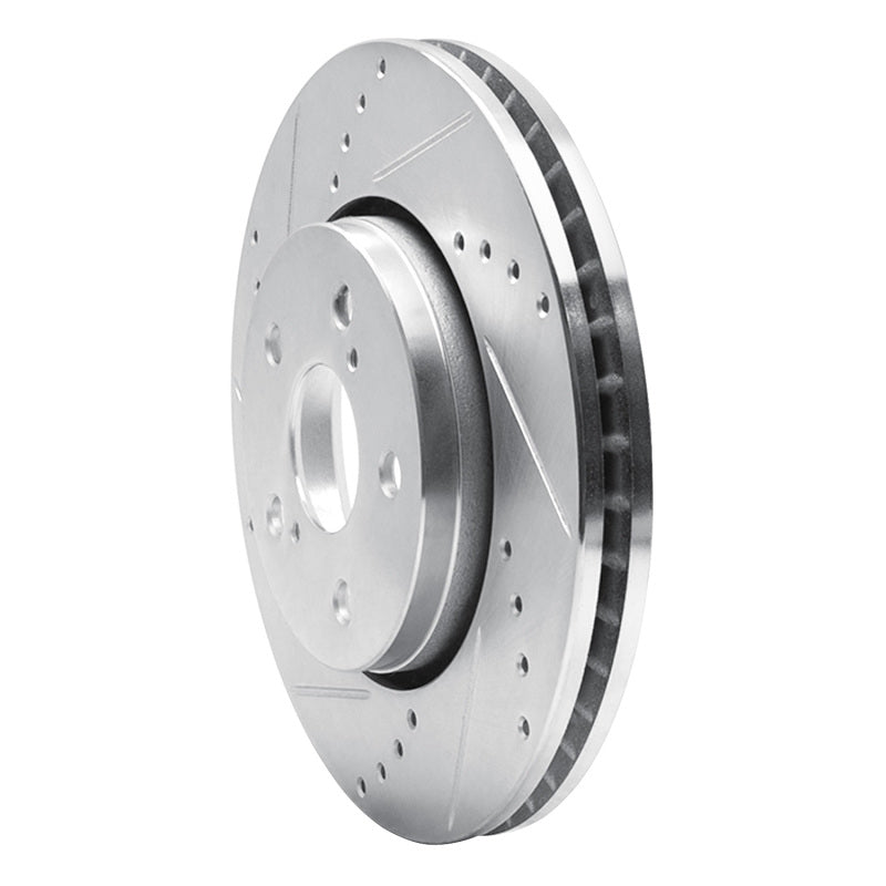 R1 Concepts R1 18-22 Toyota C-HR Front Left Drilled & Slotted Silver Brake Rotor