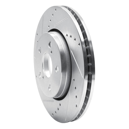 R1 Concepts R1 18-22 Toyota C-HR Front Left Drilled & Slotted Silver Brake Rotor