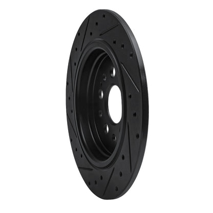 R1 Concepts R1 17-25 Acura RDX Rear Right Drilled & Slotted Black Brake Rotor