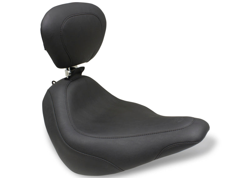 Mustang Motorcycle Mustang 18-21 Harley Softail Slim Wide Tripper Solo Seat w/Driver Backrest - Black