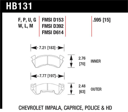 Hawk Performance Hawk Chevy C20/R20 / C2500/R2500 / C30/R30 Pickup DTC-70 Front Race Brake Pads