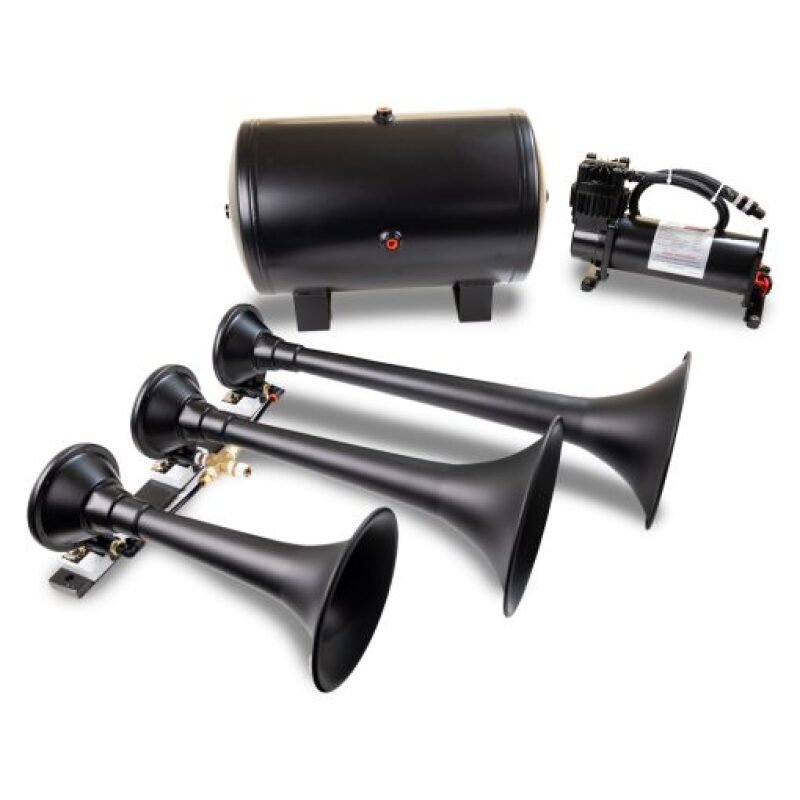 Kleinn Air Horns Kleinn Triple Black Horn Kit w/150 PSI Waterproof 3.0 gal Air Tank