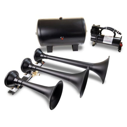 Kleinn Air Horns Kleinn Triple Black Horn Kit w/150 PSI Waterproof 3.0 gal Air Tank