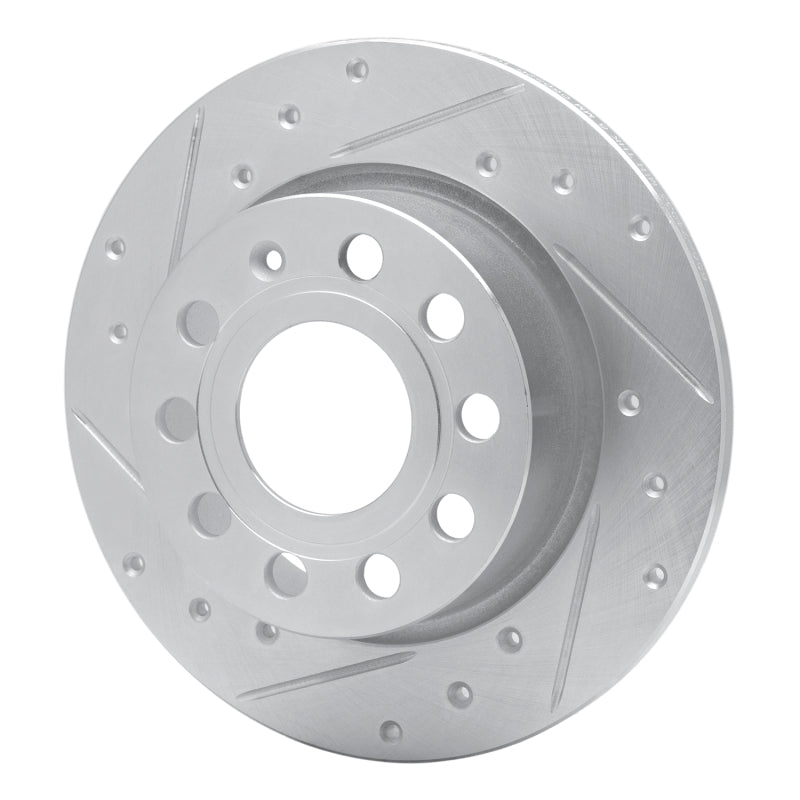 R1 Concepts R1 10-19 Audi A3 Rear Left Drilled & Slotted Silver Brake Rotor
