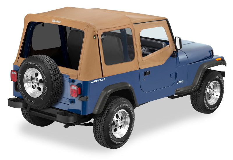 Bestop 88-95 Jeep Wrangler YJ Replace A-Top (Spice Sailcloth Tinted Windows Upper Door Skins )